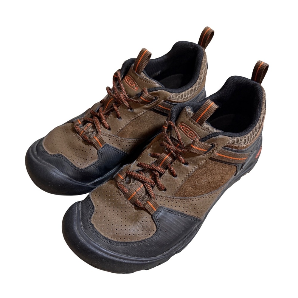 Keen Montford Mens Hiking Trail Shoes Brown Black Orange Low Top Gorpcore Norm